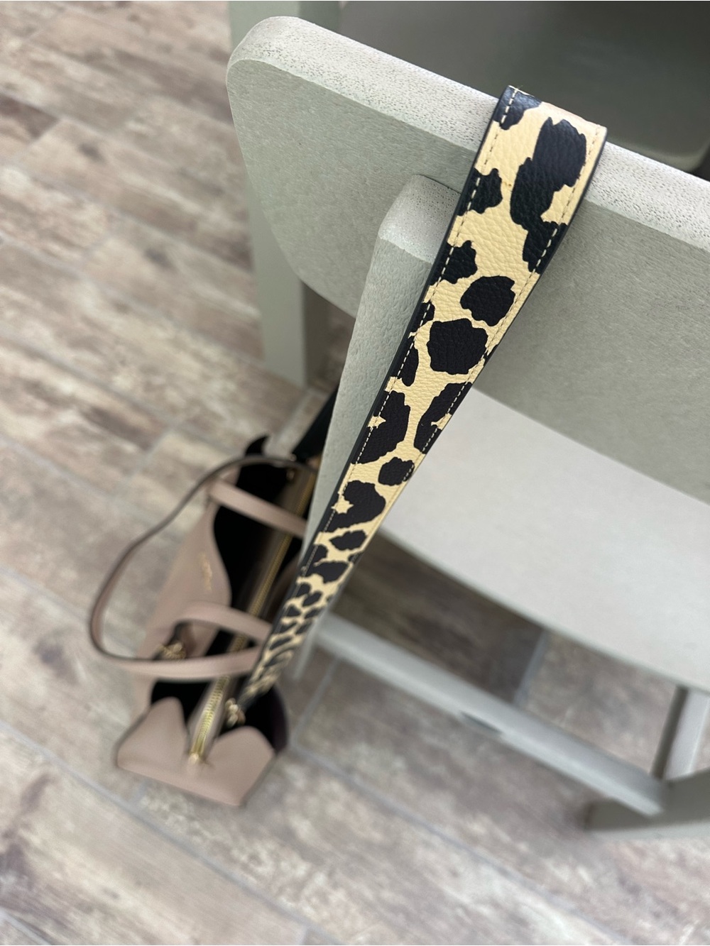 Coach Leopard Print Adjustable Strap in Black and Tan with Gold Hardware - Picture 13 of 16